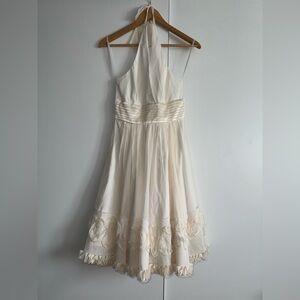 White Silk Halter Dress